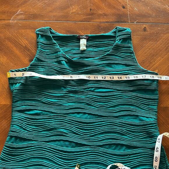 Cocomo Size L Teal Textured Knit Top Sleeveless - Picture 6 of 7